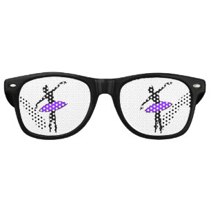 バレリーナネオンバレエダンサーシルエットパープル レトロサングラス
