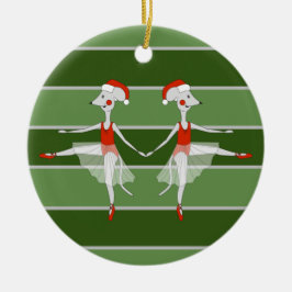 バレリーナネズミツインズクリスマススペシャル セラミックオーナメント