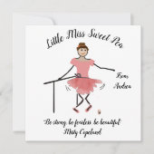 バレリーナノートカードwリトルスウィート恋しく思ピード サンキューカード (正面)