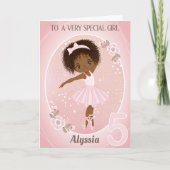 バレリーナハッピーバースデーカード | 5歳の少女 カード (正面)