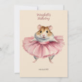 バレリーナハムスターガールズバースデーパーティー 招待状 (裏面)