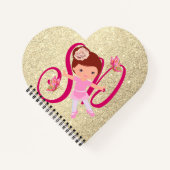 バレリーナバタフライフレンズTutuバレエ少女 ノートブック (正面)