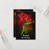 バレリーナバラバレエダンサー誕生日カード カード (正面/裏面インサイチュ)