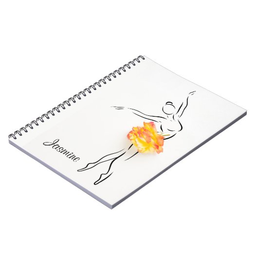 バレリーナバラバレエパーソナライズされたダンサー名 ノートブック (左側)