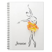 バレリーナバラバレエパーソナライズされたダンサー名 ノートブック (正面)