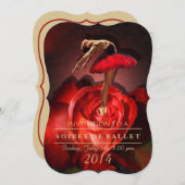 バレリーナバラ-招待状カード 招待状 (正面/裏面)