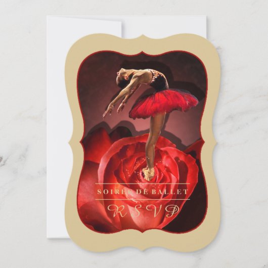バレリーナバラ- RSVPカード 招待状 (正面)