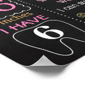 バレリーナバレエシューズドレスファースト誕生日ボード ポスター (角)