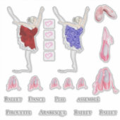 バレリーナバレエスリッパDIYことわざハート シール (正面)