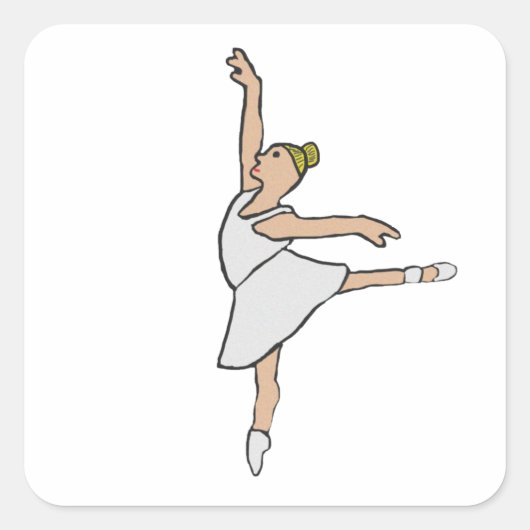 バレリーナバレエダンサー スクエアシール (正面)