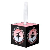 バレリーナバレエダンサー – マインドセットの価値観 キューブオーナメント (正面アングル)