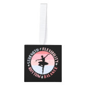 バレリーナバレエダンサー – マインドセットの価値観 キューブオーナメント (正面)