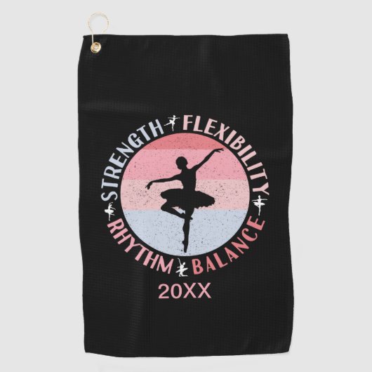 バレリーナバレエダンサー – マインドセットの価値観 ゴルフタオル (正面)