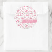 バレリーナバレエダンスピンクステッカー ラウンドシール (バッグ)