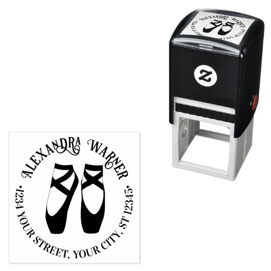 バレリーナバレエトーポインテシューズ#2ネームアドレス セルフインキングスタンプ (インサイチュ)