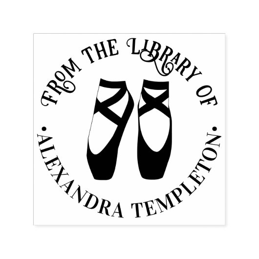 バレリーナバレエトーポインテシューズ#2図書室 セルフインキングスタンプ (デザイン)