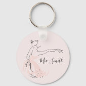 バレリーナバレエパーソナライズされたダンサー名ギフト キーホルダー (正面)