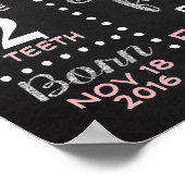 バレリーナバレエファースト誕生日シャルボードサイン ポスター (角)