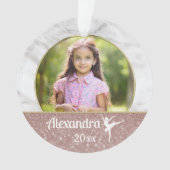 バレリーナバレエ女子エレガントピンクグリッターダンス オーナメント (正面)