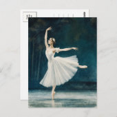 バレリーナバレエ水彩絵葉書 ポストカード (正面/裏面)