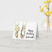 バレリーナバレエ誕生日パーティー カード (黄色い花)