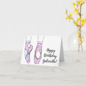 バレリーナバレエ誕生日パーティー カード (黄色い花)