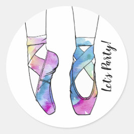 バレリーナバレエ誕生日パーティー ラウンドシール