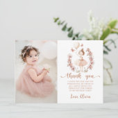 バレリーナバレエ誕生日写真サンキューカード サンキューカード (スタンド正面)