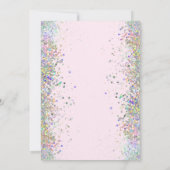 バレリーナバースデーパーティーピンクグリッターデザイン 招待状 (裏面)