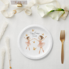 バレリーナバースデーパーティー紙プレート – ピンクパーティー ペーパープレート