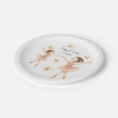 バレリーナバースデーパーティー紙プレート – ピンクパーティー ペーパープレート (アングル)