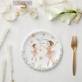 バレリーナバースデーパーティー紙プレート – ピンクパーティー ペーパープレート