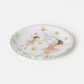 バレリーナバースデーパーティー紙プレート – ピンクパーティー ペーパープレート (アングル)