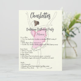 バレリーナバースデーパーティー メニュー