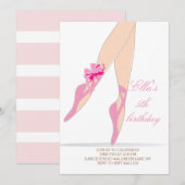 バレリーナバースデーパーティ招待状 招待状 (正面/裏面)