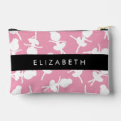 バレリーナパターン，バレエの女の子，ダンス，あなたの名前 アクセサリーポーチ (裏面)