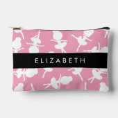 バレリーナパターン，バレエの女の子，ダンス，あなたの名前 アクセサリーポーチ (正面)