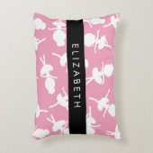 バレリーナパターン，バレエの女の子，ダンス，あなたの名前 アクセントクッション (正面(垂直))