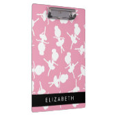 バレリーナパターン,バレエの女の子,ダンス,あなたの名前 クリップボード (右)