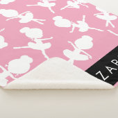 バレリーナパターン，バレエの女の子，ダンス，あなたの名前 シェルパブランケット (3/4)