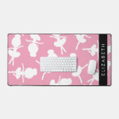 バレリーナパターン,バレエの女の子,ダンス,あなたの名前 デスクマット (キーボード&マウス)