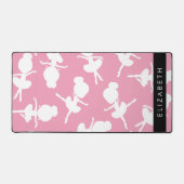 バレリーナパターン,バレエの女の子,ダンス,あなたの名前 デスクマット (正面)