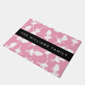 バレリーナパターン，バレエの女の子，ダンス，あなたの名前 ドアマット (アングル)