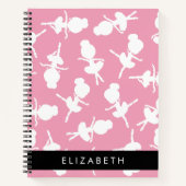 バレリーナパターン,バレエの女の子,ダンス,あなたの名前 ノートブック (正面)