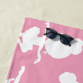 バレリーナパターン，バレエの女の子，ダンス，あなたの名前 ビーチタオル (インサイチュ)