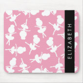 バレリーナパターン，バレエの女の子，ダンス，あなたの名前 マウスパッド (正面)