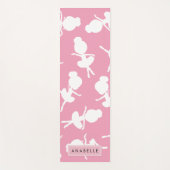 バレリーナパターン,バレエの女の子,ダンス,あなたの名前 ヨガマット (正面)