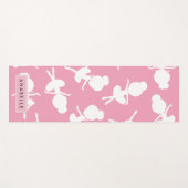 バレリーナパターン,バレエの女の子,ダンス,あなたの名前 ヨガマット (正面(横))