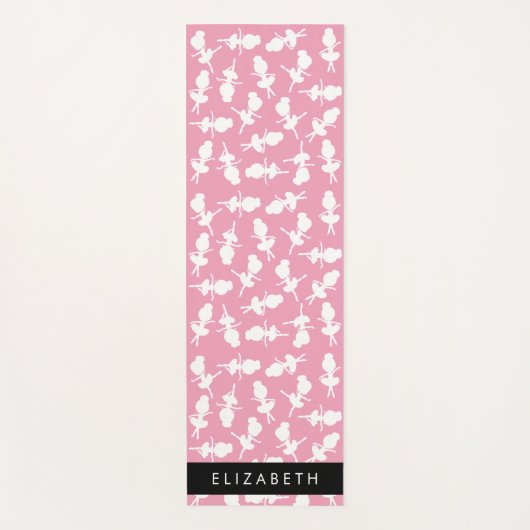 バレリーナパターン,バレエの女の子,ダンス,あなたの名前 ヨガマット (正面)