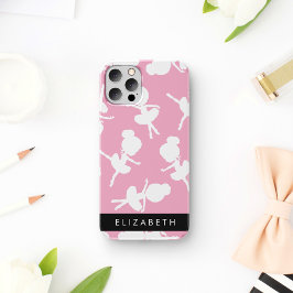 バレリーナパターン，バレエの女の子，ダンス，あなたの名前 iPhone 12 PROケース